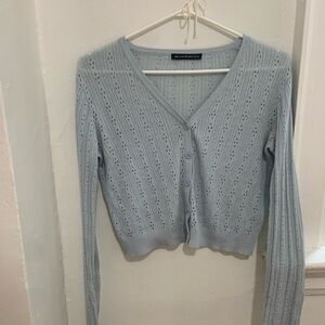 Gorgeous blue rare brandy melville eyelet cardigan retailed for so expensive🤍💙
